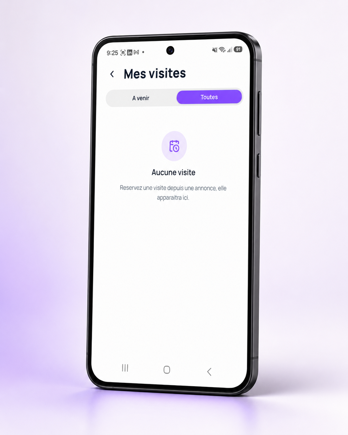 Mobile screen 1 of the Immo Manager app